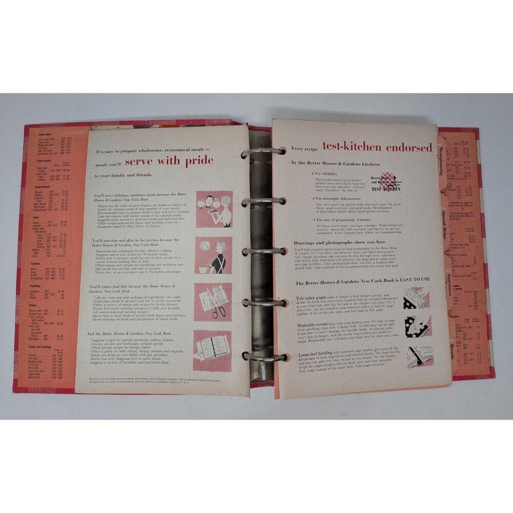 Vintage 1953 Better Homes Gardens New Cook Book First Edition 9th print Binder - Picture 5 of 7